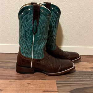 Ariat Men's Western Boots 10 in Brown and Teal